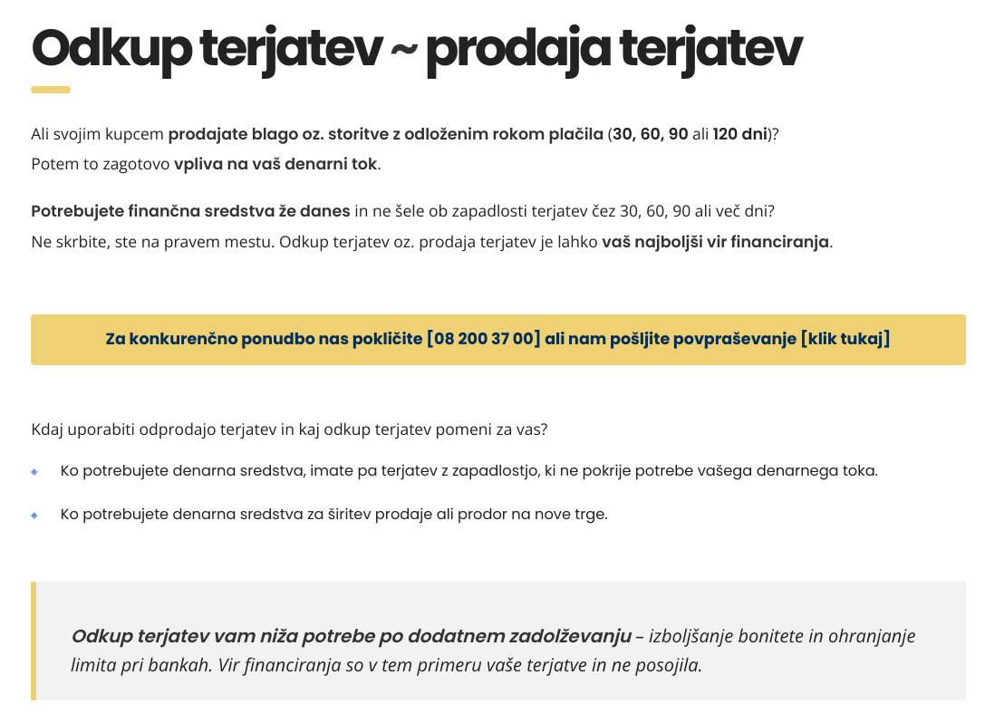 prodaja terjatev - zaslužek preko interneta